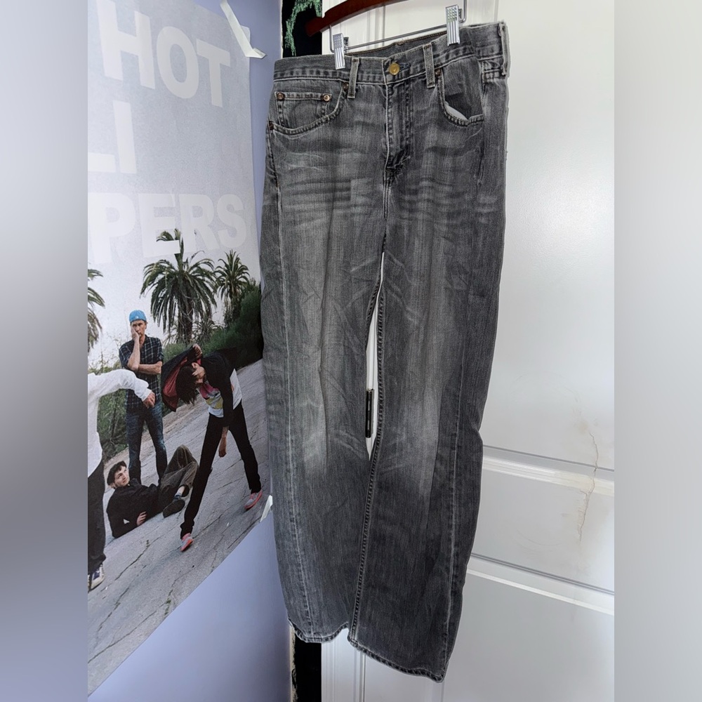 Distressed Gray Denim Jeans
